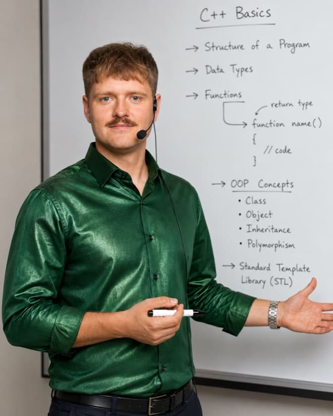 Robert Sir teaching C++ basics
